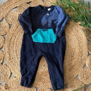 Baby Gap 18-24mo Sweat Footies Dino Patchwork.